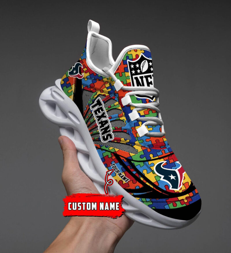Houston Texans NFL Autism Clunky Max Soul Shoes Personalized