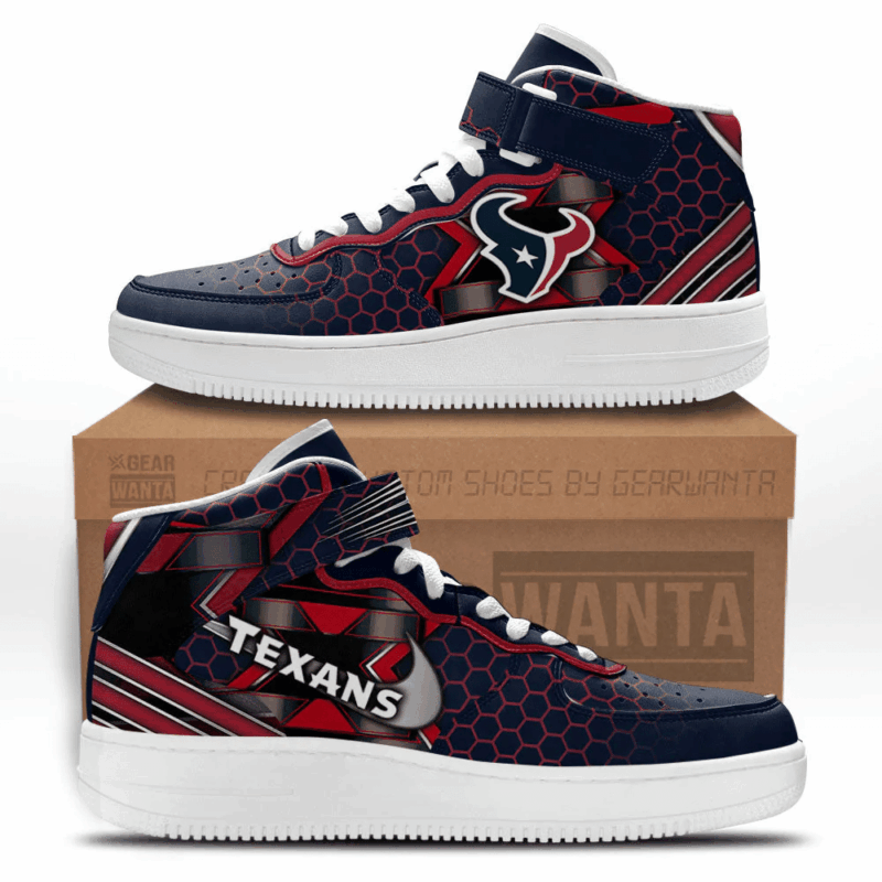 Houston Texans NFL White High Air Force 1 Shoes