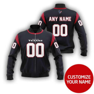 Houston Texans Super Bowl Champions Personalized Number Name Black Gift For Texans Fans Bomber Jacket - Bluefink