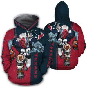 Houston Texans Hoodies Mascot 3D Ultra Cool Gifts for Fans - Bluefink