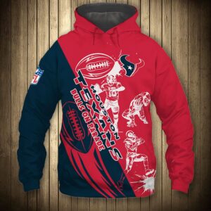 Houston Texans Hoodie 3D Cartoon Player Cute Zip Hoodie - Bluefink