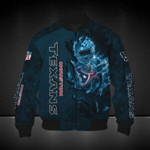 NFL Houston Texans Blue Camo Bomber Jacket - Bluefink