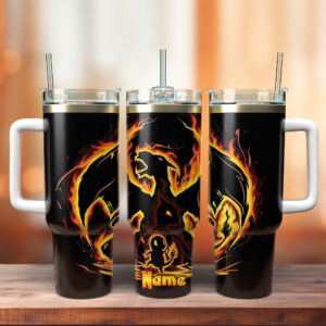 Charmeleon Pokemon Anime Christmas Custom Stanley Quencher 40oz Stainless Steel Tumbler - Threewoofs