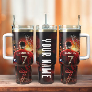 Cristiano Ronaldo CR7 Sport Custom Stanley Quencher 40oz Stainless Steel Tumbler - Threewoofs
