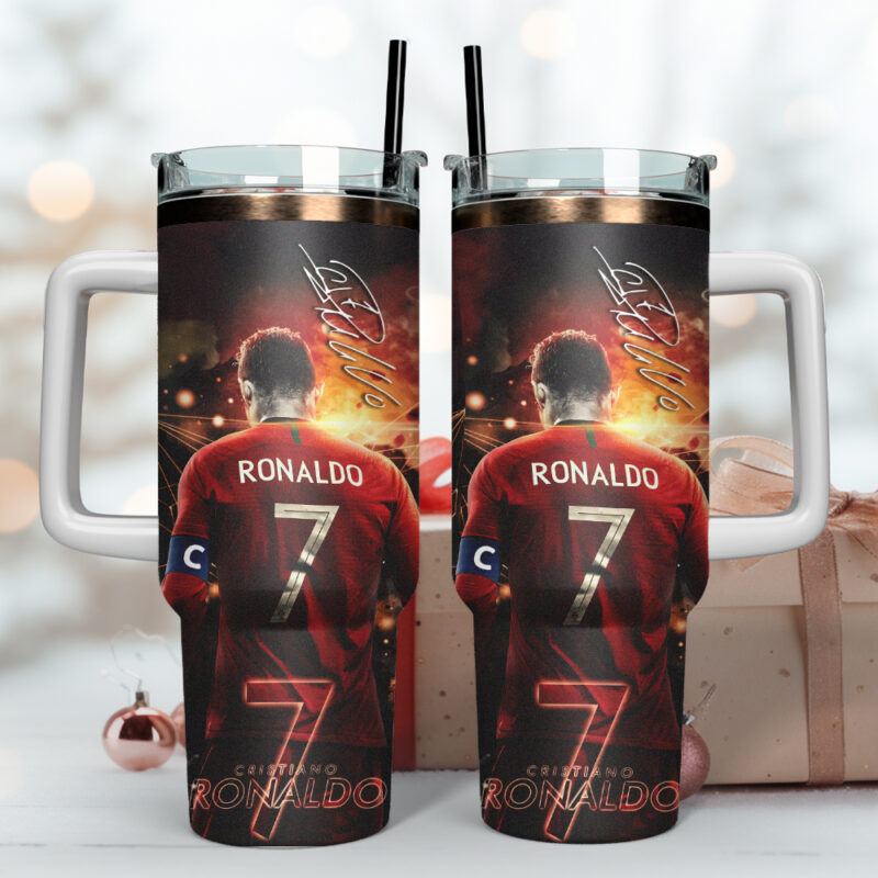 Cristiano Ronaldo CR7 Sport Custom Stanley Quencher 40oz Stainless Steel Tumbler - Threewoofs - Image 2