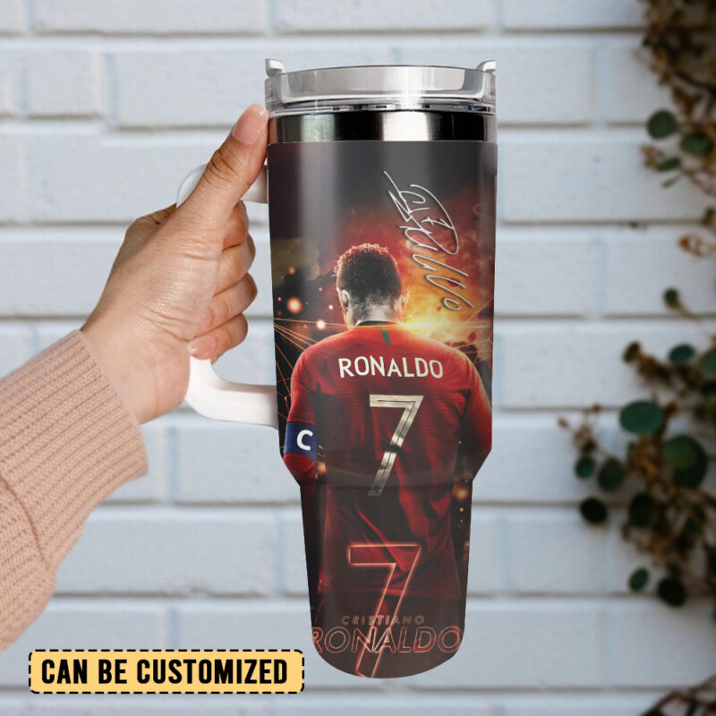 Cristiano Ronaldo CR7 Sport Custom Stanley Quencher 40oz Stainless Steel Tumbler - Threewoofs - Image 3