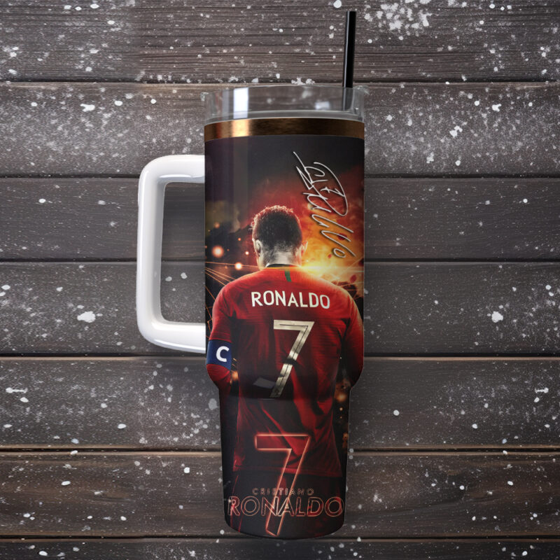 Cristiano Ronaldo CR7 Sport Custom Stanley Quencher 40oz Stainless Steel Tumbler - Threewoofs - Image 4
