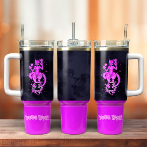 Mewtwo Pokemon Anime Christmas Custom Stanley Quencher 40oz Stainless Steel Tumbler - Threewoofs