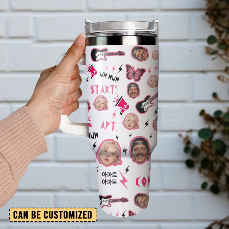 Ros√© x Bruno Mars Music Custom Stanley Quencher 40oz Stainless Steel Tumbler With Handle - Threewoofs - Image 2