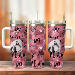 Ros√© x Bruno Mars Music Custom Stanley Quencher 40oz Stainless Steel Tumbler With Handle - Threewoofs