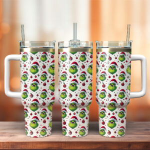 The Grinch Movies Christmas Custom Stanley Quencher 40oz Stainless Steel Tumbler With Handle - Threewoofs