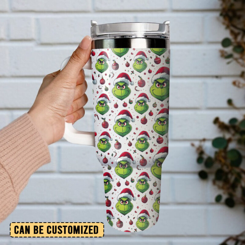 The Grinch Movies Christmas Custom Stanley Quencher 40oz Stainless Steel Tumbler With Handle - Threewoofs - Image 2