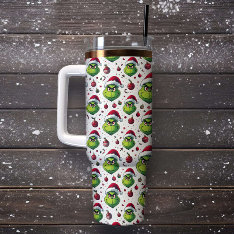 The Grinch Movies Christmas Custom Stanley Quencher 40oz Stainless Steel Tumbler With Handle - Threewoofs - Image 3