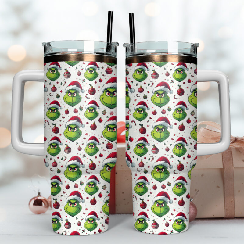 The Grinch Movies Christmas Custom Stanley Quencher 40oz Stainless Steel Tumbler With Handle - Threewoofs - Image 4