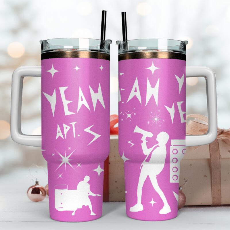 Ros√© x Bruno Mars Music Custom Stanley Quencher 40oz Stainless Steel Tumbler With Handle - Threewoofs - Image 2