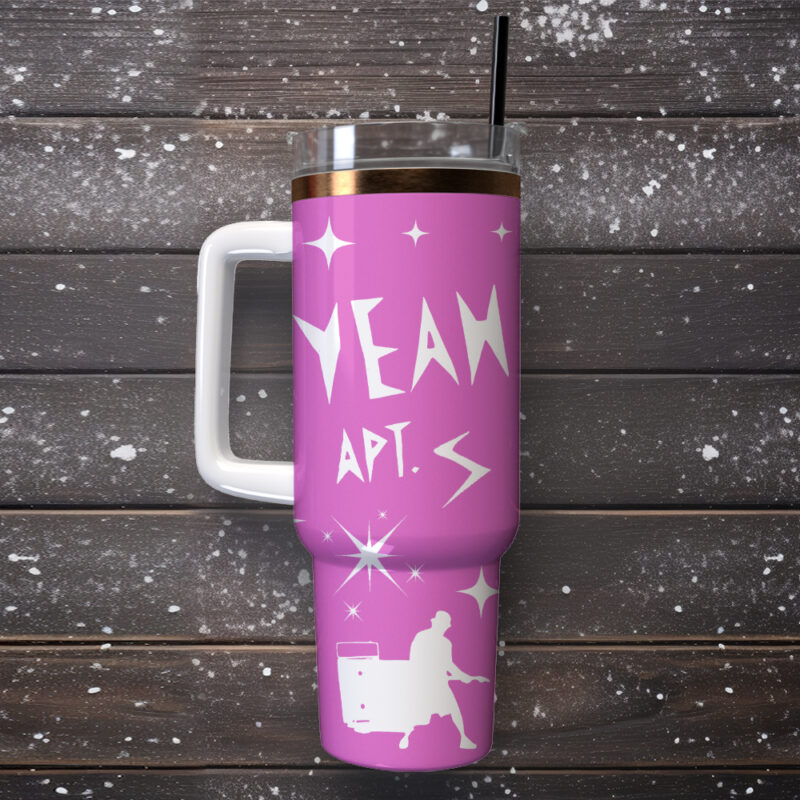 Ros√© x Bruno Mars Music Custom Stanley Quencher 40oz Stainless Steel Tumbler With Handle - Threewoofs - Image 4