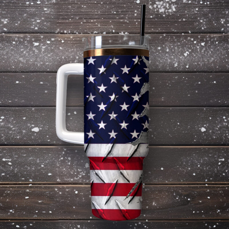 Trump 2024 Custom Stanley Quencher 40oz Stainless Steel Tumbler With Handle - Threewoofs - Image 3