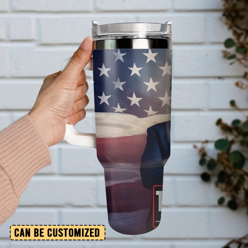 Trump 2024 Custom Stanley Quencher 40oz Stainless Steel Tumbler With Handle - Threewoofs - Image 2