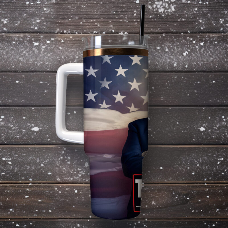Trump 2024 Custom Stanley Quencher 40oz Stainless Steel Tumbler With Handle - Threewoofs - Image 3