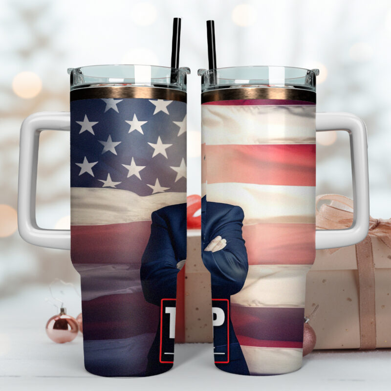Trump 2024 Custom Stanley Quencher 40oz Stainless Steel Tumbler With Handle - Threewoofs - Image 4
