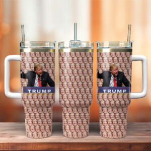 Trump Fight Custom Stanley Quencher 40oz Stainless Steel Tumbler With Handle - Threewoofs