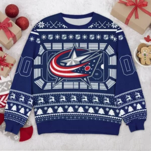 Special Release Columbus Blue Jackets NHL Ugly Sweater All Over Prints Christmas Season QTNHLVA160924A9