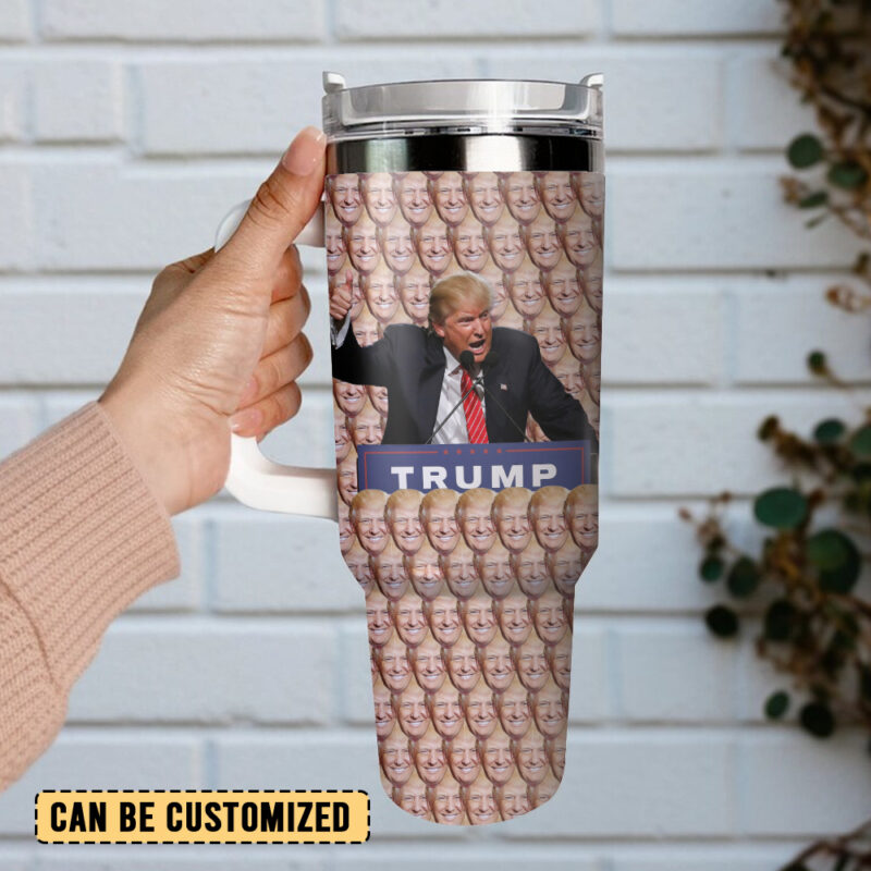 Trump Fight Custom Stanley Quencher 40oz Stainless Steel Tumbler With Handle - Threewoofs - Image 3