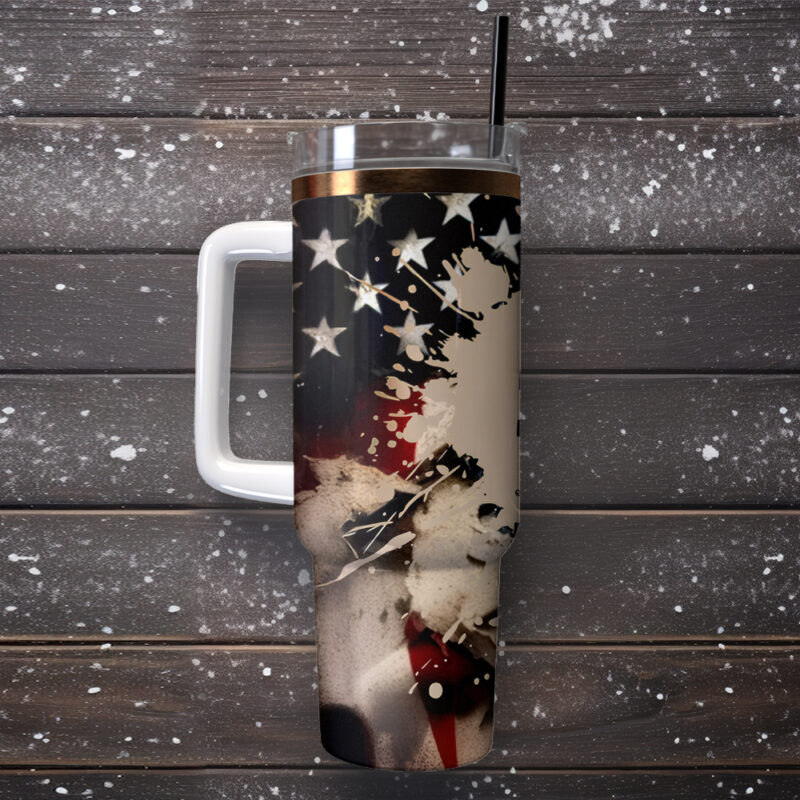 Trump Pick Up The Pieces Custom Stanley Quencher 40oz Stainless Steel Tumbler With Handle - Threewoofs - Image 4