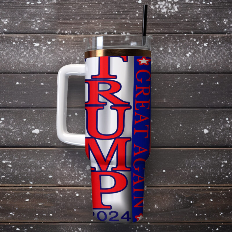 Trump Great Again Custom Stanley Quencher 40oz Stainless Steel Tumbler With Handle - Threewoofs - Image 4