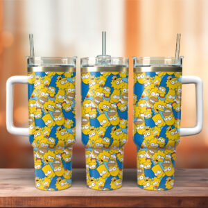 The Simpsons TV Series Custom Stanley Quencher 40oz Stainless Steel Tumbler With Handle - Threewoofs