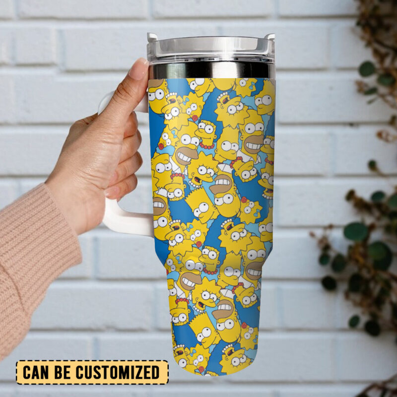 The Simpsons TV Series Custom Stanley Quencher 40oz Stainless Steel Tumbler With Handle - Threewoofs - Image 3