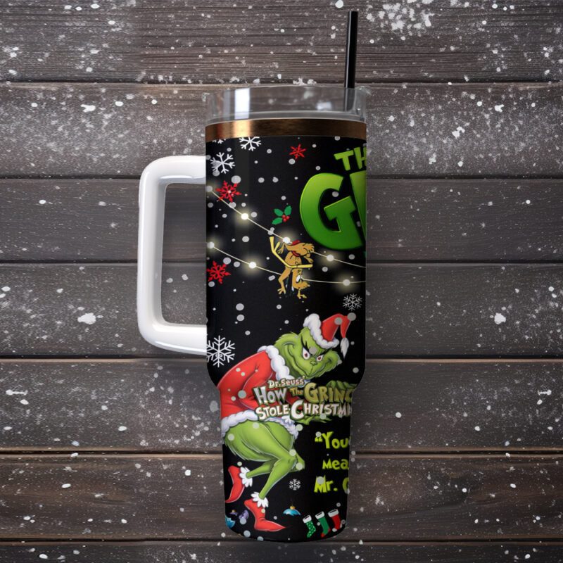 The Grinch Movies Christmas Custom Stanley Quencher 40oz Stainless Steel Tumbler With Handle - Threewoofs - Image 4