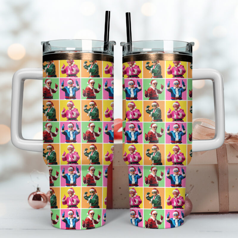 Donald Trump Christmas Custom Stanley Quencher 40oz Stainless Steel Tumbler With Handle - Threewoofs - Image 4