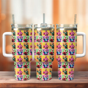 Donald Trump Christmas Custom Stanley Quencher 40oz Stainless Steel Tumbler With Handle - Threewoofs