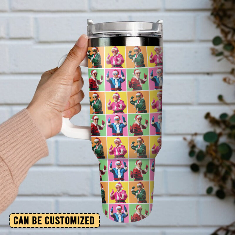 Donald Trump Christmas Custom Stanley Quencher 40oz Stainless Steel Tumbler With Handle - Threewoofs - Image 2