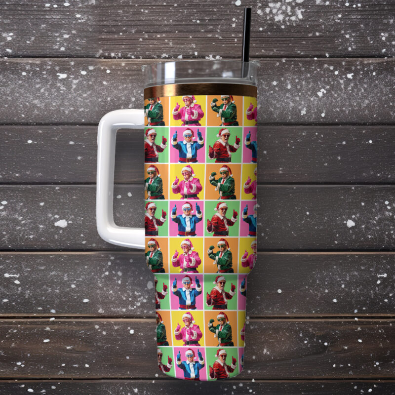 Donald Trump Christmas Custom Stanley Quencher 40oz Stainless Steel Tumbler With Handle - Threewoofs - Image 3