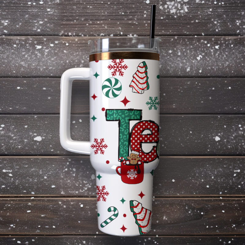 Teacher Christmas Custom Stanley Quencher 40oz Stainless Steel Tumbler With Handle - Threewoofs - Image 3