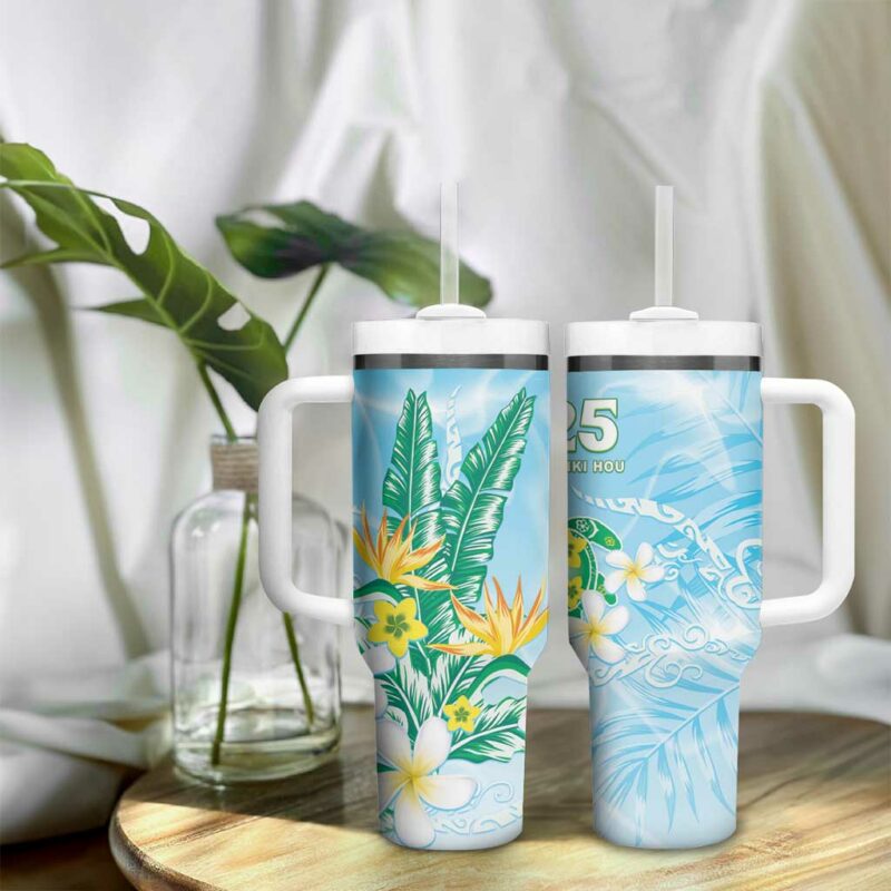 2025 Aloha Hawaii Tropical Flowers And Honu Custom Stanley Quencher 40oz Stainless Steel Tumbler With Handle - Threewoofs - Image 9