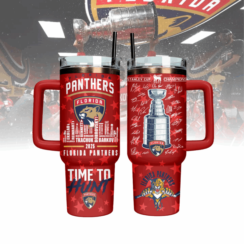 Florida Panthers NHL Custom Stanley Quencher 40oz Stainless Steel Tumbler With Handle - Threewoofs