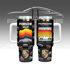 Porsche Custom Stanley Quencher 40oz Stainless Steel Tumbler With Handle - Threewoofs