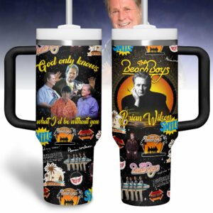 Brian Wilson Music Custom Stanley Quencher 40oz Stainless Steel Tumbler With Handle - Threewoofs