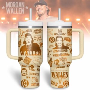 Morgan Wallen Music Custom Stanley Quencher 40oz Stainless Steel Tumbler With Handle - Threewoofs