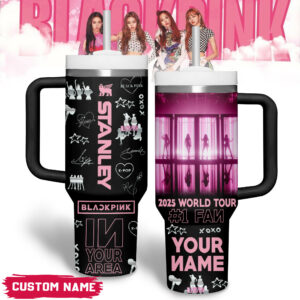 Blackpink Music Custom Stanley Quencher 40oz Stainless Steel Tumbler With Handle - Threewoofs