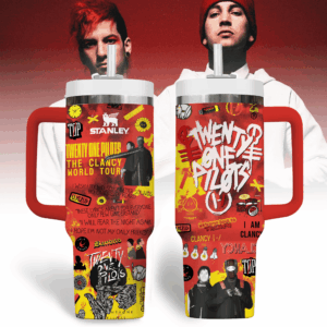 Twenty One Pilots Music Custom Stanley Quencher 40oz Stainless Steel Tumbler With Handle - Threewoofs