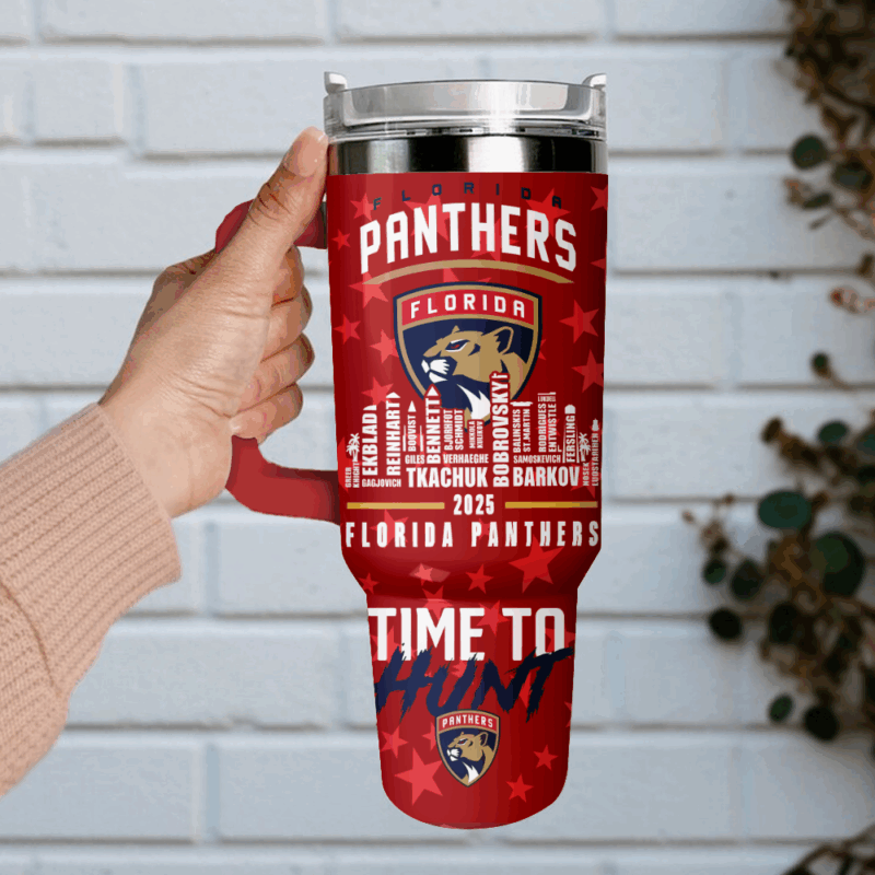 Florida Panthers NHL Custom Stanley Quencher 40oz Stainless Steel Tumbler With Handle - Threewoofs - Image 3