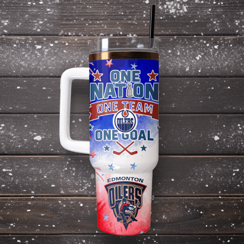 Edmonton Oilers NHL x Independence Day Custom Stanley Quencher 40oz Stainless Steel Tumbler With Handle - Threewoofs - Image 5