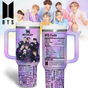 BTS Music Custom Stanley Quencher 40oz Stainless Steel Tumbler With Handle - Threewoofs