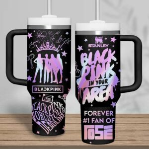 Blackpink Music Custom Stanley Quencher 40oz Stainless Steel Tumbler With Handle - Threewoofs