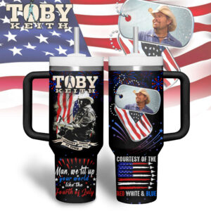 Toby Keith Music Custom Stanley Quencher 40oz Stainless Steel Tumbler With Handle - Threewoofs