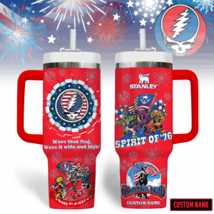 Grateful Dead Music Custom Stanley Quencher 40oz Stainless Steel Tumbler With Handle - Threewoofs